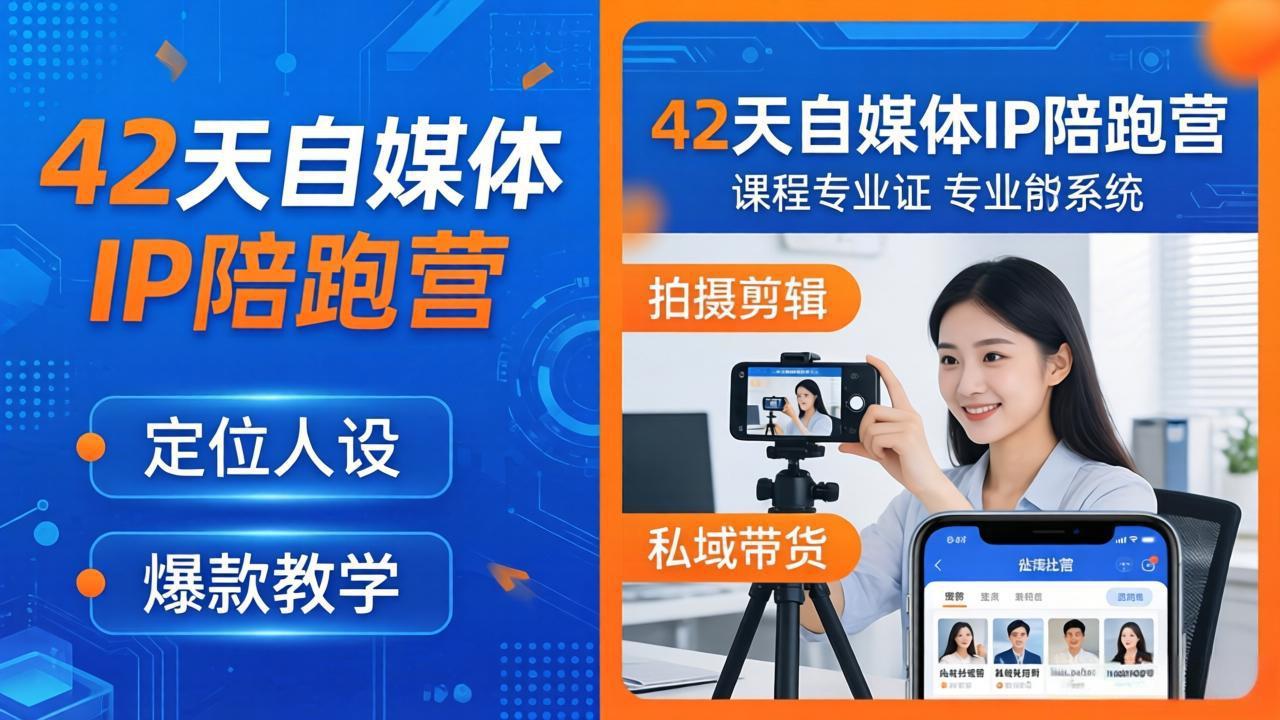 42天自媒体IP陪跑营-26年4月19更新：定位人设爆款全教学，拍摄剪辑私域带货一站式落地-weichuangqy