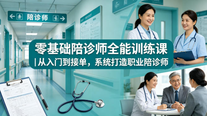 零基础陪诊师全能训练课｜从入门到接单，系统打造职业陪诊师-weichuangqy