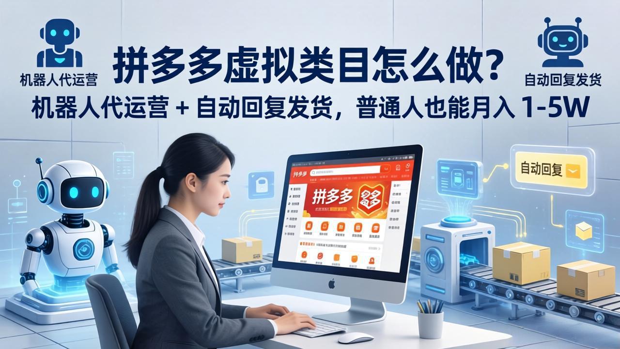 拼多多虚拟类目怎么做？机器人代运营 + 自动回复发货，普通人也能月入 1-5W-weichuangqy