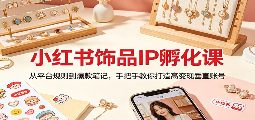小红书饰品IP孵化课：从平台规则到爆款笔记，手把手教你打造高变现垂直账号-weichuangqy