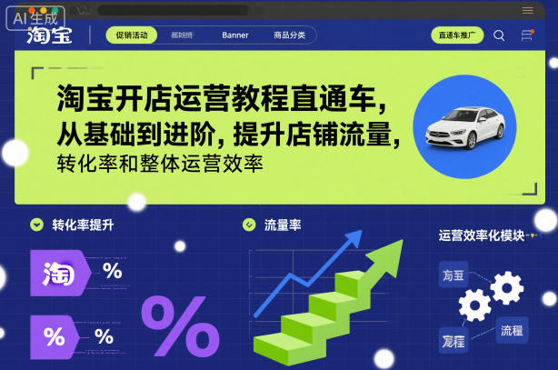 淘宝开店运营教程直通车，从基础到进阶，提升店铺流量，转化率和整体运营效率(更新26年4月20日)-weichuangqy