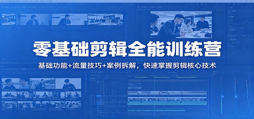 零基础剪辑全能训练营：基础功能+流量技巧+案例拆解，快速掌握剪辑核心技术-weichuangqy