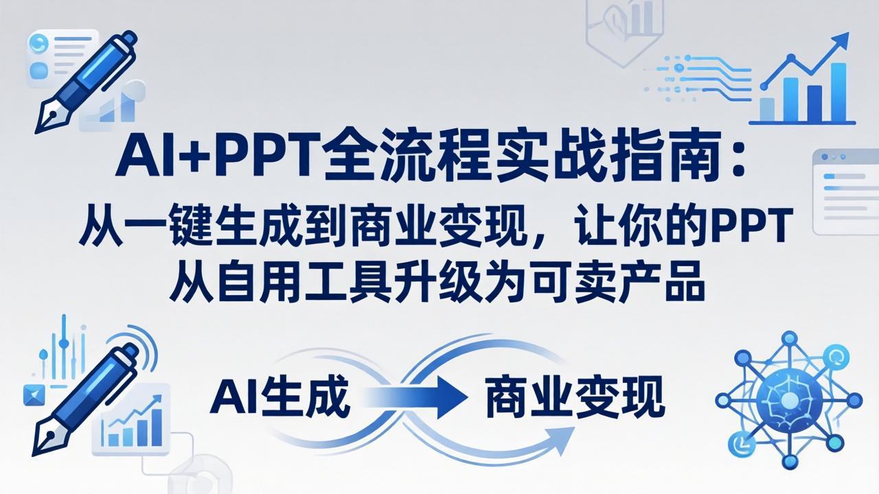 AI+PPT全流程实战指南-更新4月21：从一键生成到商业变现，让你的PPT从自用工具升级为可卖产品-weichuangqy