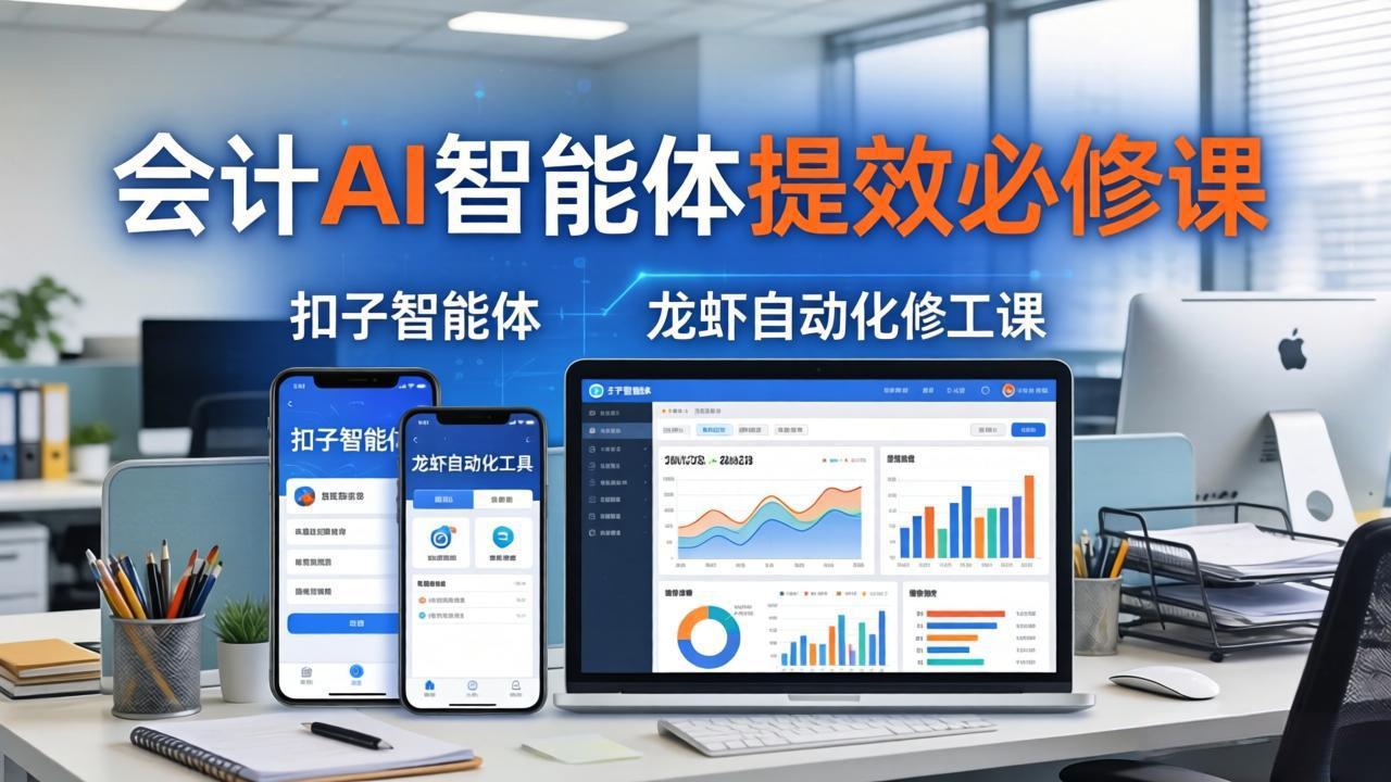 财务会计AI智能体提效必修课：扣子智能体+龙虾自动化+报表分析，一站式提升财务工作效率-weichuangqy