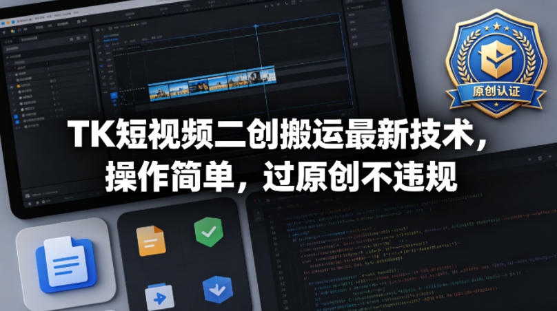 TK短视频二创搬运最新技术，操作简单，过原创不违规-weichuangqy