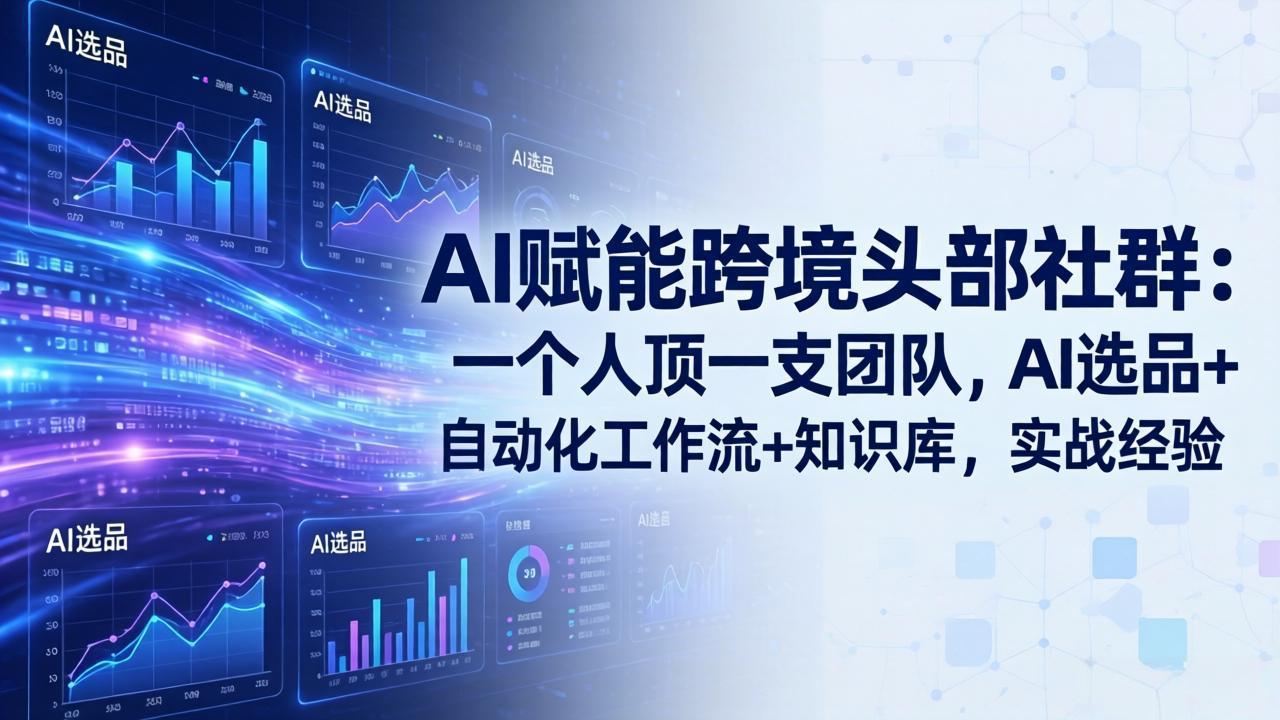 AI赋能跨境头部社群-更新4月23：一个人顶一支团队，AI选品+自动化工作流+知识库，实战经验-weichuangqy