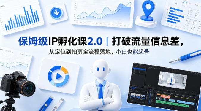 保姆级IP孵化课2.0｜打破流量信息差，从定位到拍剪全流程落地，小白也能起号-weichuangqy