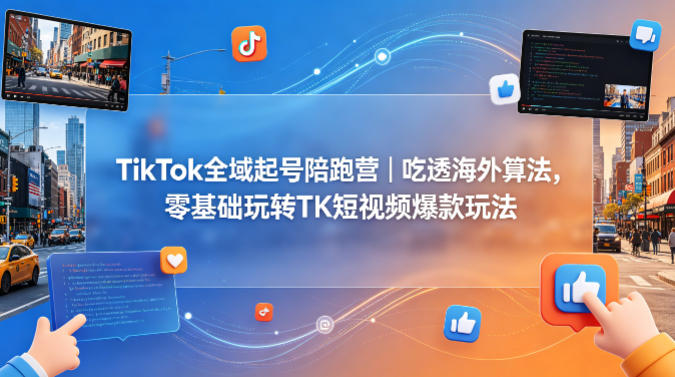 TikTok全域起号陪跑营｜吃透海外算法，零基础玩转TK短视频爆款玩法-weichuangqy