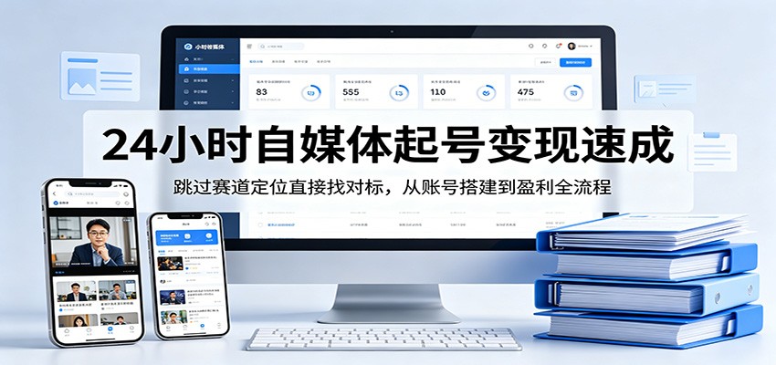 24小时自媒体起号变现速成，跳过赛道定位直接找对标，从账号搭建到盈利全流程-weichuangqy