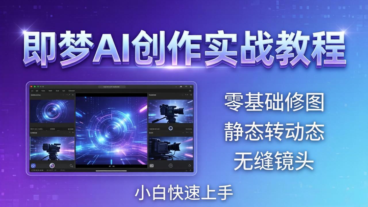 即梦AI创作实战教程，从零基础修图到AI导演，实战教学静态转动态+无缝镜头，小白快速上手-weichuangqy