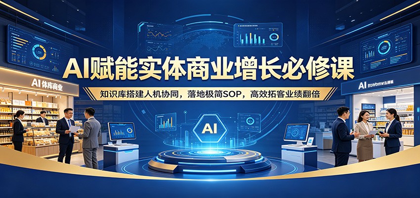 AI赋能实体商业增长必修课：知识库搭建人机协同，落地极简SOP，高效拓客业绩翻倍-weichuangqy