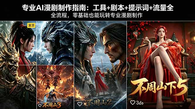 专业AI漫剧制作指南：工具+剧本+提示词+流量全流程，零基础也能玩转专业漫剧制作-weichuangqy