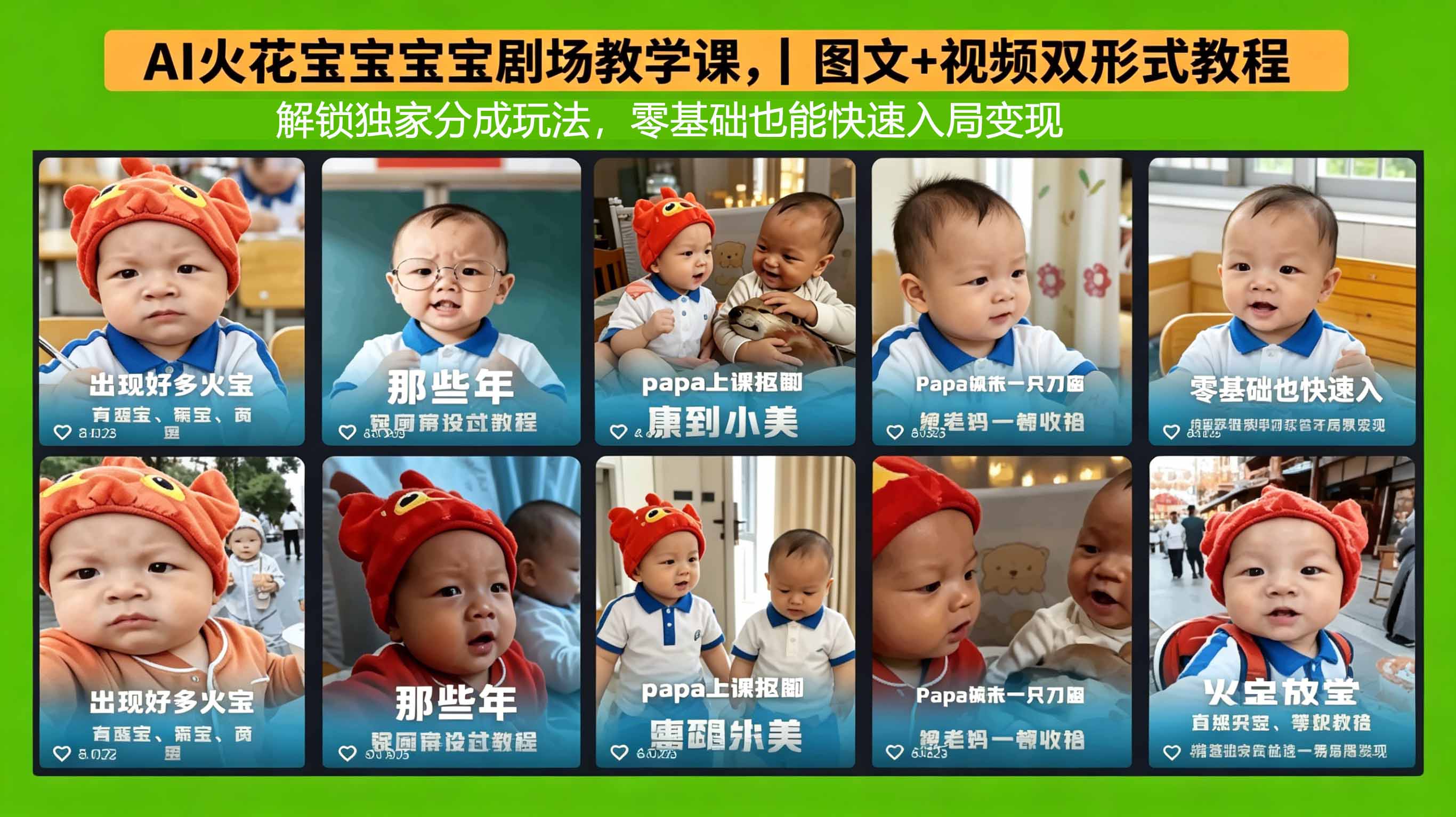 AI火花宝宝宝宝剧场教学课，图文+视频双形式教程，解锁独家分成玩法，零基础也能快速入局变现-weichuangqy