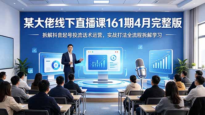 某大佬线下直播课161期4月完整版，拆解抖音起号投流话术运营，实战打法全流程拆解学习-weichuangqy
