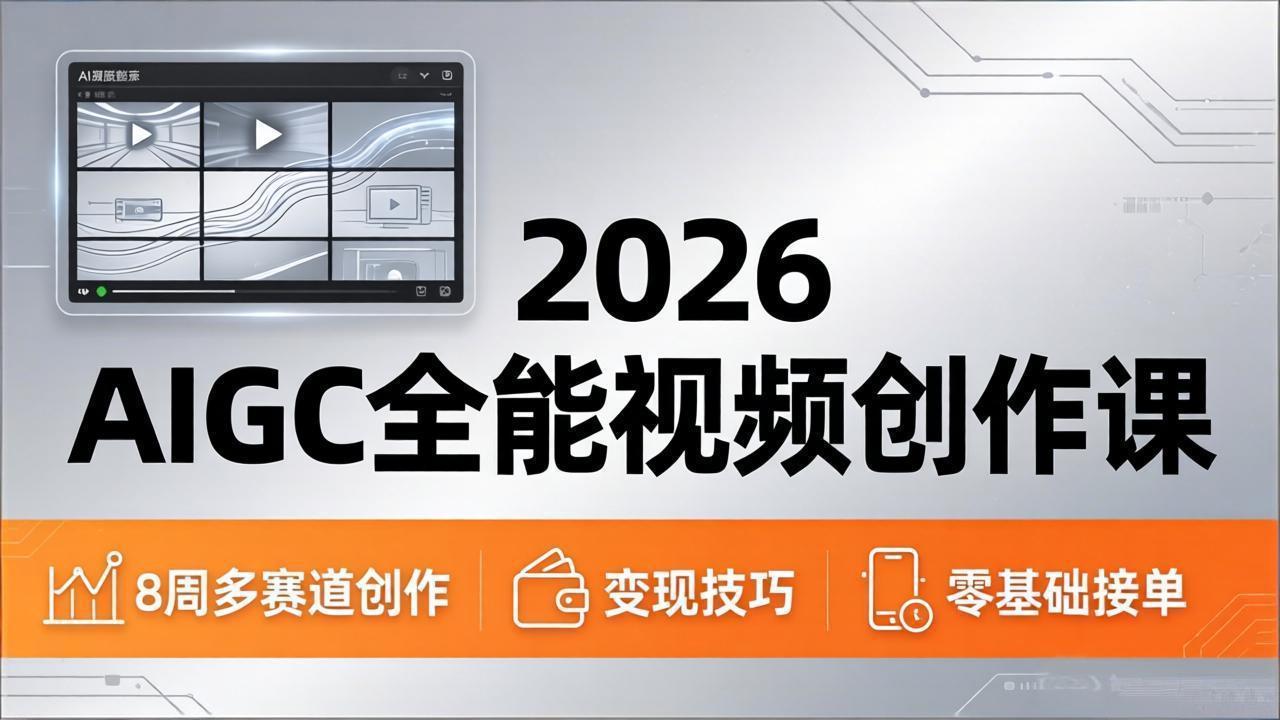 2026AIGC全能视频创作课，8周吃透多赛道创作+变现，零基础也能高效出片接单-weichuangqy