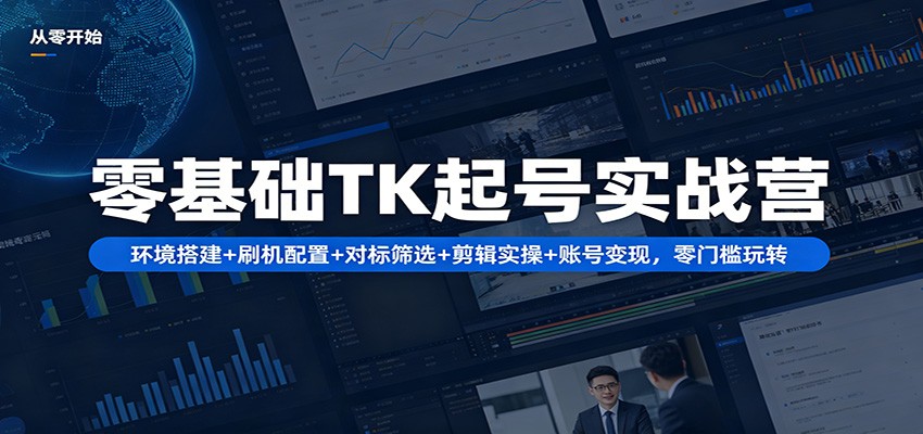 零基础TK起号实战营：环境搭建+ 刷机配置+对标筛选+剪辑实操+账号变现，零门槛玩转-weichuangqy