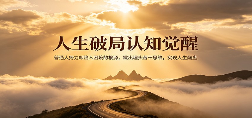 人生破局认知觉醒，普通人努力却陷入困境的根源，跳出埋头苦干思维，实现人生翻盘-weichuangqy