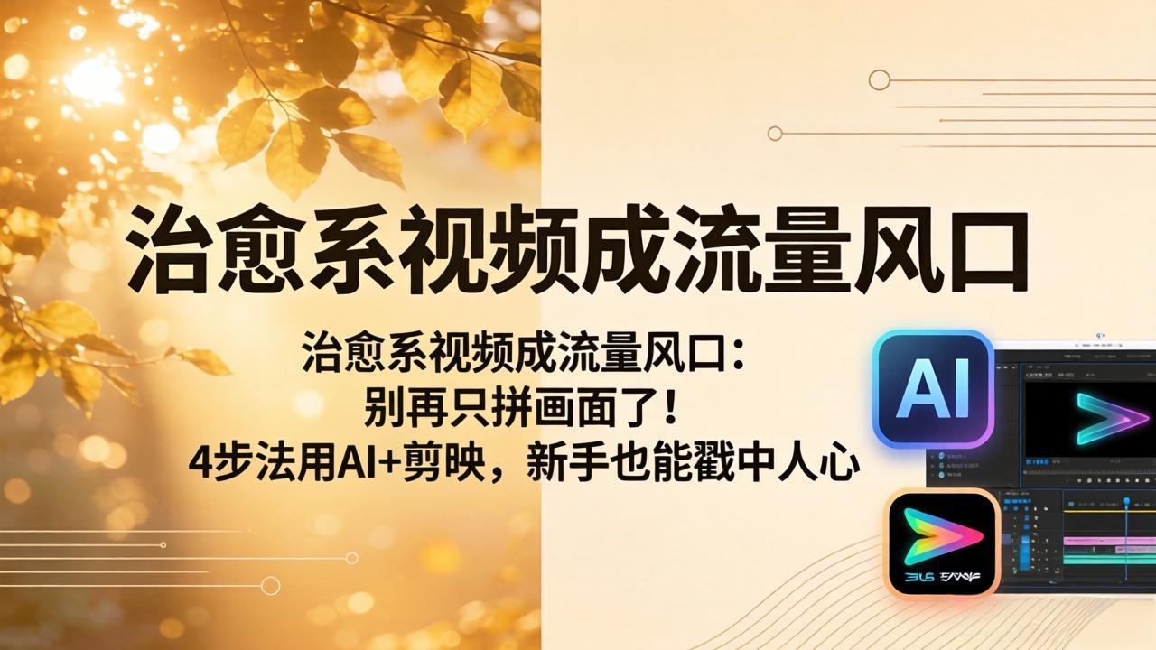 治愈系视频成流量风口：别再只拼画面了！4步法用AI+剪映，新手也能戳中人心-weichuangqy