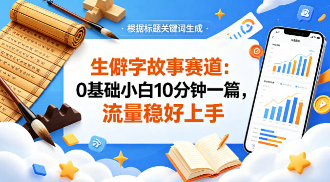 公众号流量主——生僻字故事赛道，流量稳，好上手，0基础小白也能10分钟一篇-weichuangqy