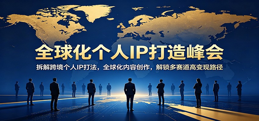 全球化个人IP打造峰会：拆解跨境个人IP打法，全球化内容创作，解锁多赛道高变现路径-weichuangqy