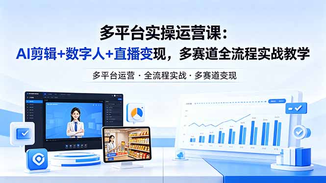 某团队多平台实操运营课-更新26年4月29：AI剪辑+数字人+直播变现，多赛道全流程实战教学-weichuangqy