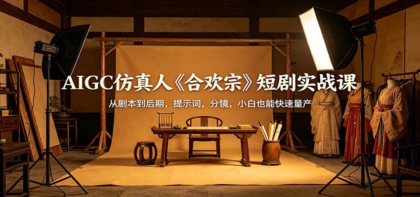 AIGC仿真人《合欢宗》短剧实战课：从剧本到后期，提示词，分镜，小白也能快速量产-weichuangqy