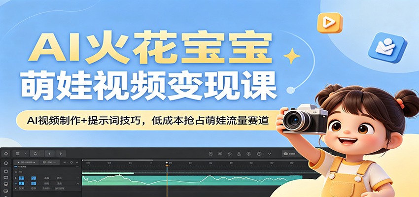 AI火花宝宝萌娃视频变现课：AI视频制作+提示词技巧，低成本抢占萌娃流量赛道-weichuangqy