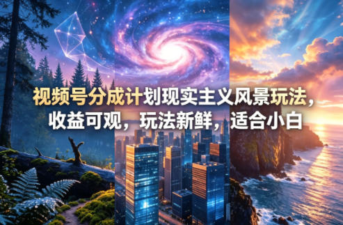 视频号分成计划现实主义风景玩法，收益可观，玩法新鲜，适合小白-weichuangqy