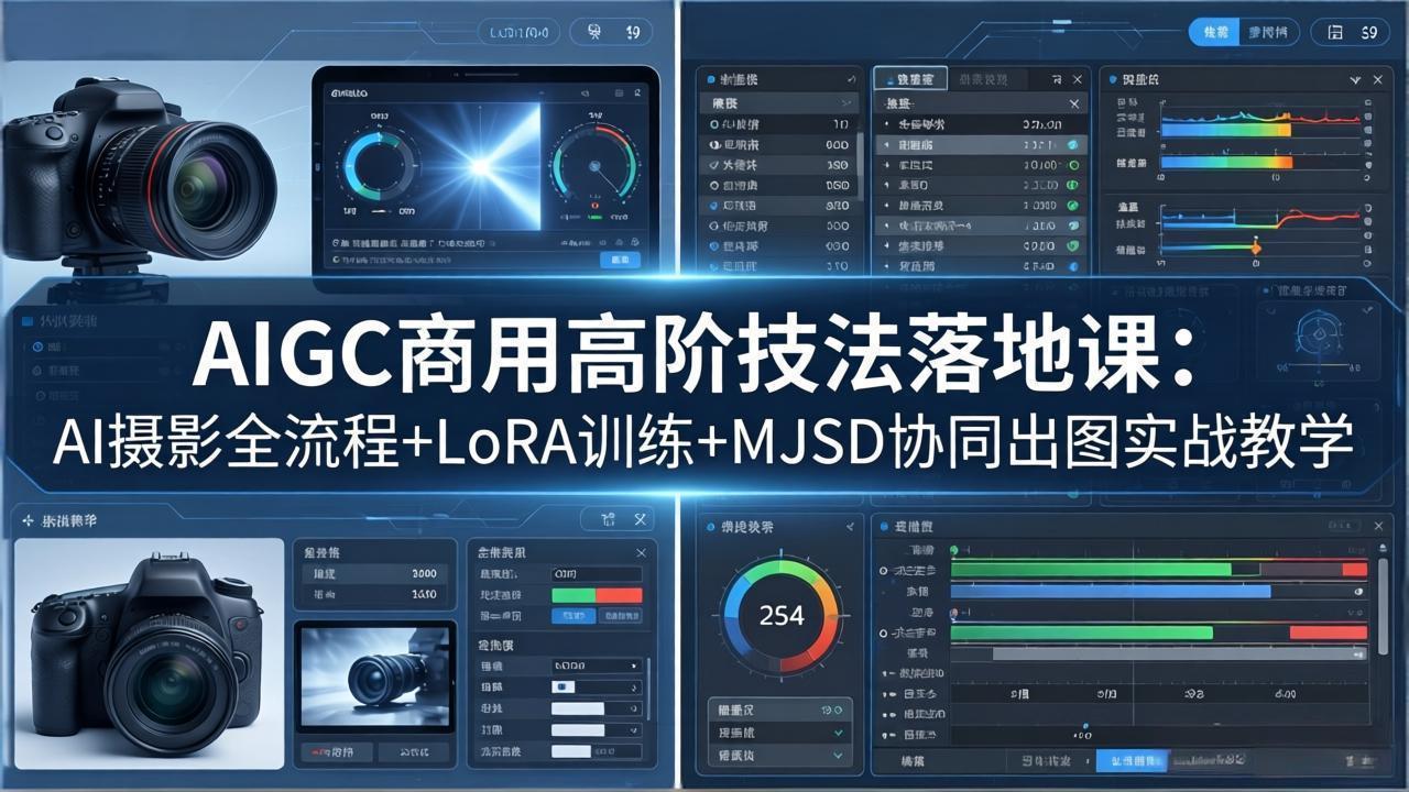 AIGC商用高阶技法落地课：AI摄影全流程+LoRA训练+MJSD协同出图实战教学-weichuangqy