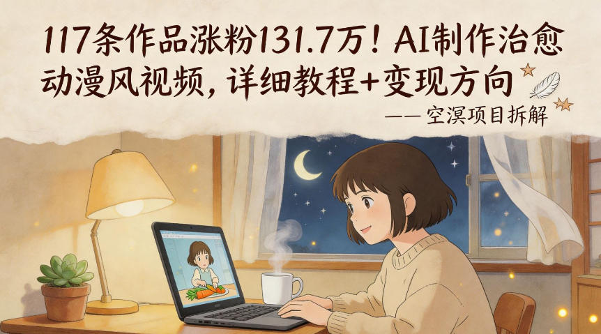 117条作品涨粉131.7W！AI制作治愈动漫风视频，详细教程+变现方向-weichuangqy