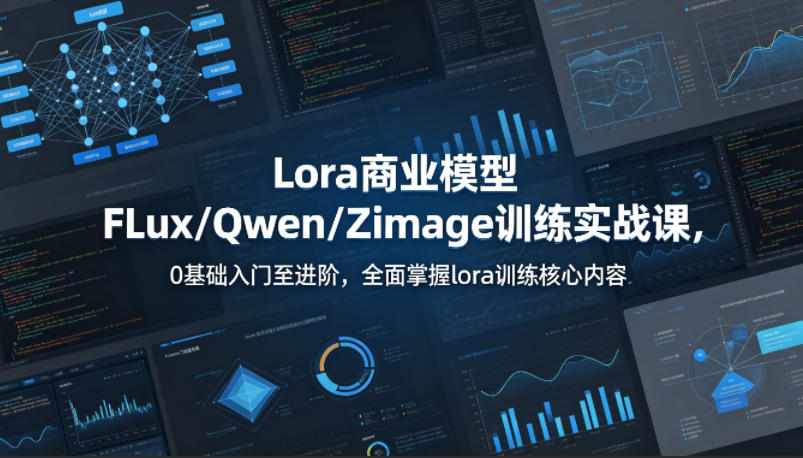 系统性学习Lora商业模型FLux／Qwen／Zimage训练实战课，0基础入门至进阶，全面掌握lora训练核心内容-weichuangqy