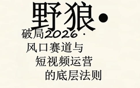 野狼团队·多平台实操运营课，覆盖AI口播、服装、好物、漫剪等热门玩法(更新4月29日)-weichuangqy