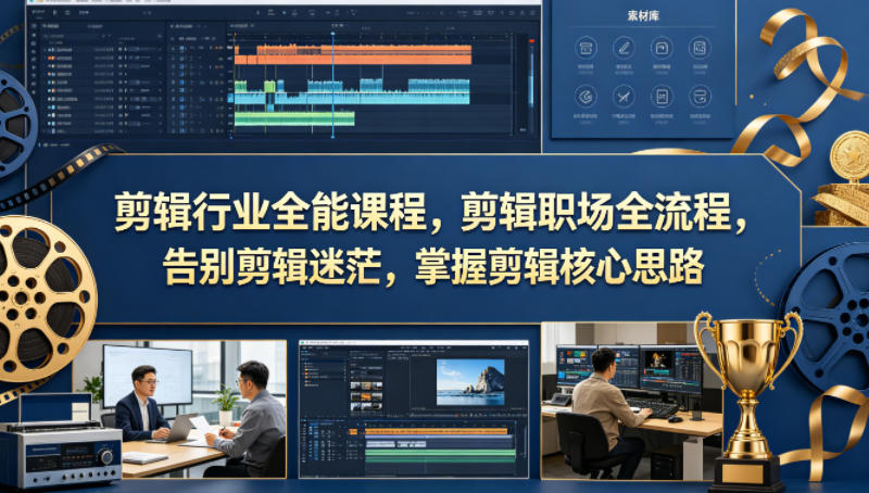 剪辑行业全能课程，剪辑职场全流程，告别剪辑迷茫，掌握剪辑核心思路-weichuangqy