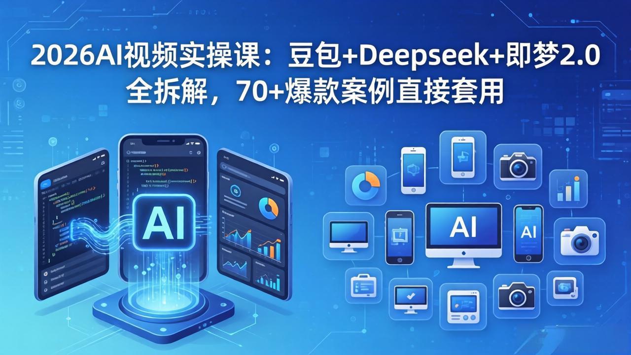 2026AI视频实操课：豆包+Deepseek+即梦2.0全拆解，70+爆款案例直接套用-weichuangqy