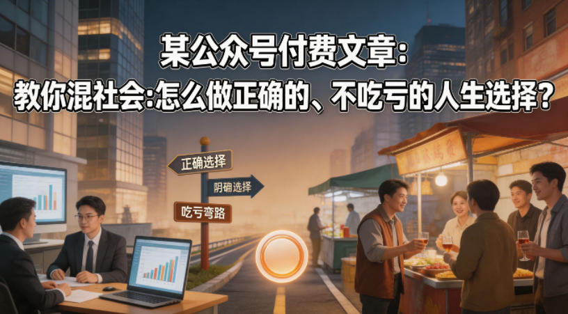 某公众号付费文章：教你混社会：怎么做正确的、不吃亏的人生选择？-weichuangqy