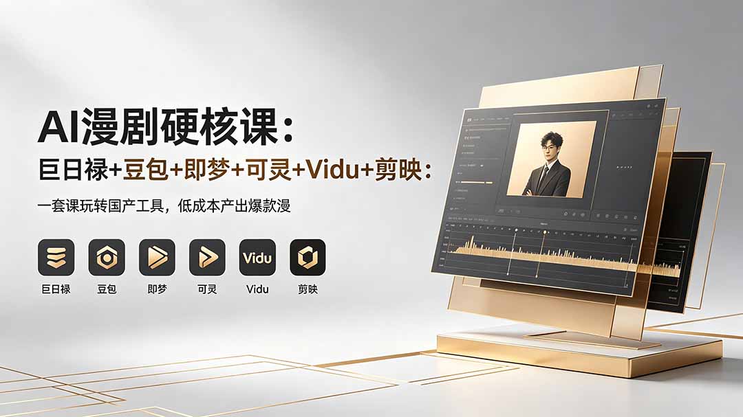 AI漫剧硬核课：巨日禄+豆包+即梦+可灵+Vidu+剪映：一套课玩转国产工具，低成本产出爆款漫剧-weichuangqy