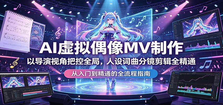 AI虚拟偶像MV制作：以导演视角把控全局，人设词曲分镜剪辑全精通-weichuangqy