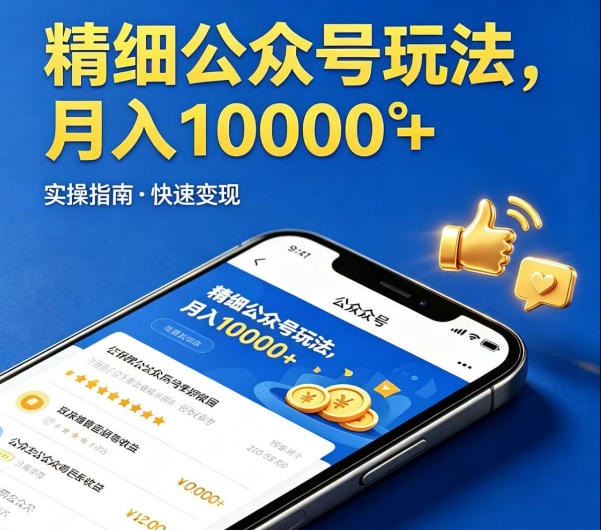 精细化公众号玩法，我们给你提供文章，你来负责发布，收益可观，月入1W+【揭秘】-weichuangqy