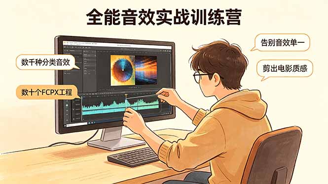 全能音效实战训练营：数千种分类音效+数十个FCPX工程，告别音效单一，剪出电影质感-weichuangqy