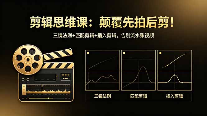 剪辑思维课：颠覆先拍后剪！三镜法则+匹配剪辑+插入剪辑，告别流水账视频-weichuangqy