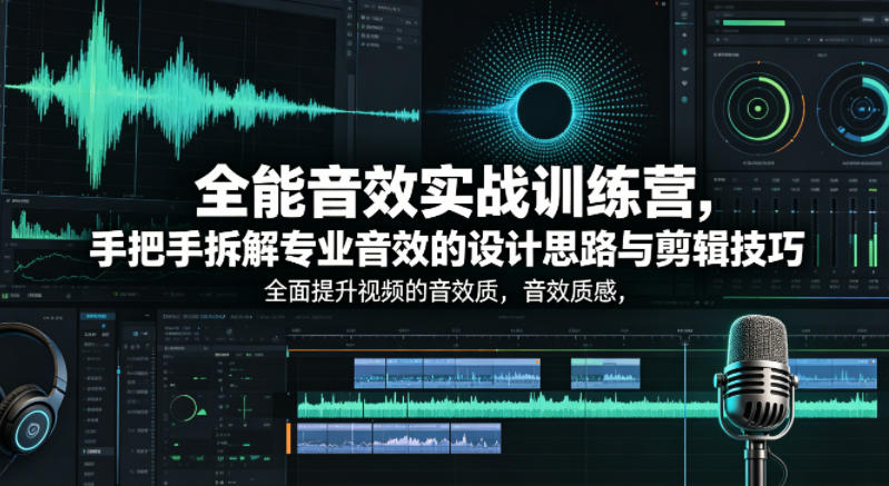 全能音效实战训练营，手把手拆解专业音效的设计思路与剪辑技巧，全面提升视频的音效质感-weichuangqy