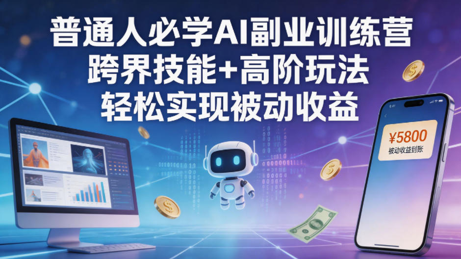 普通人必学AI副业训练营跨界技能+高阶玩法轻松实现被动收益-weichuangqy