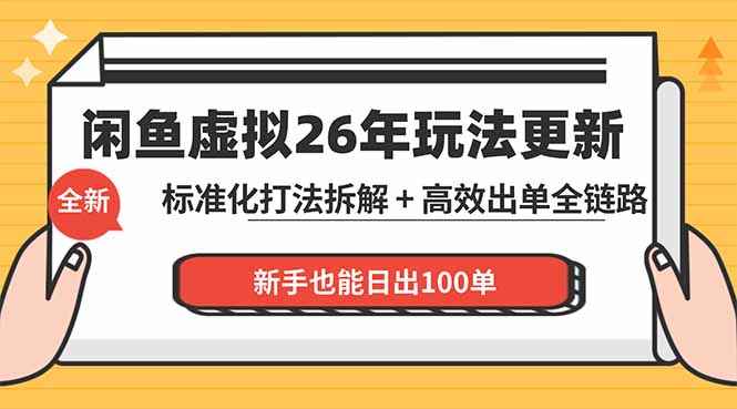 闲鱼虚拟从0到1系统化运营课程：标准化打法拆解 + 高效出单全链路教学，新手也能日出100单-weichuangqy
