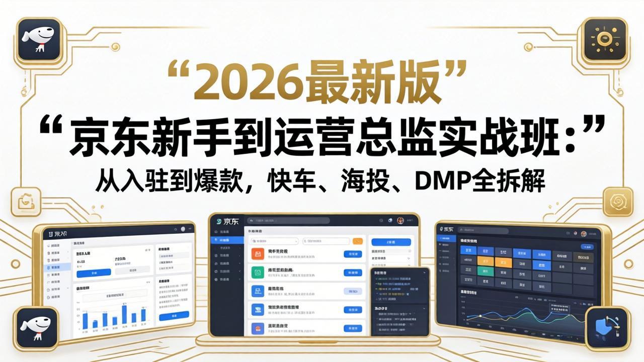 京东新手到运营总监实战班：从入驻到爆款，快车、海投、DMP全拆解，2026最新版-weichuangqy