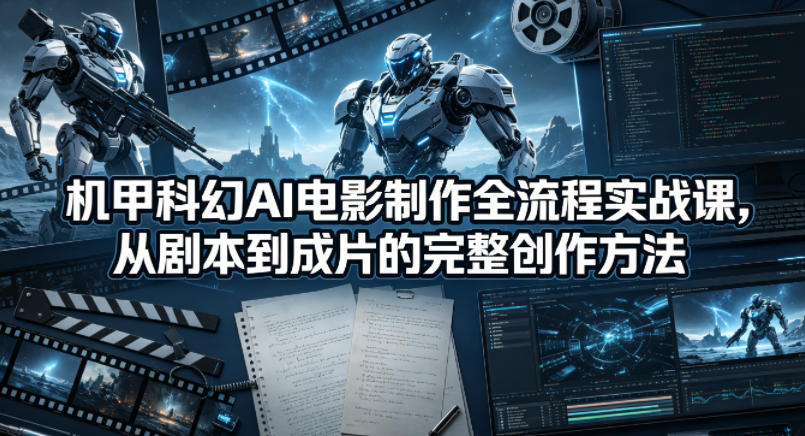 机甲科幻AI电影制作全流程实战课，从剧本到成片的完整创作方法-weichuangqy