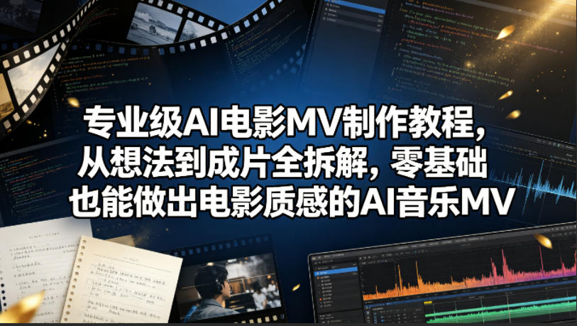 专业级AI电影MV制作教程，从想法到成片全拆解，零基础也能做出电影质感的AI音乐MV-weichuangqy