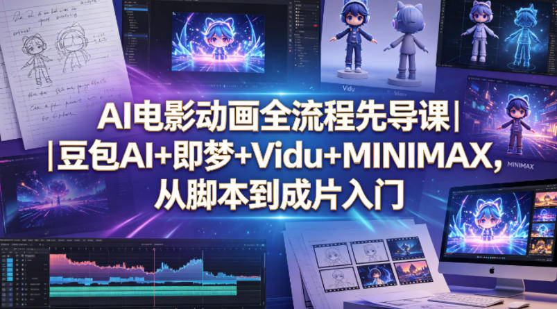 AI电影动画全流程先导课｜豆包AI+即梦+Vidu+MINIMAX，从脚本到成片入门-weichuangqy
