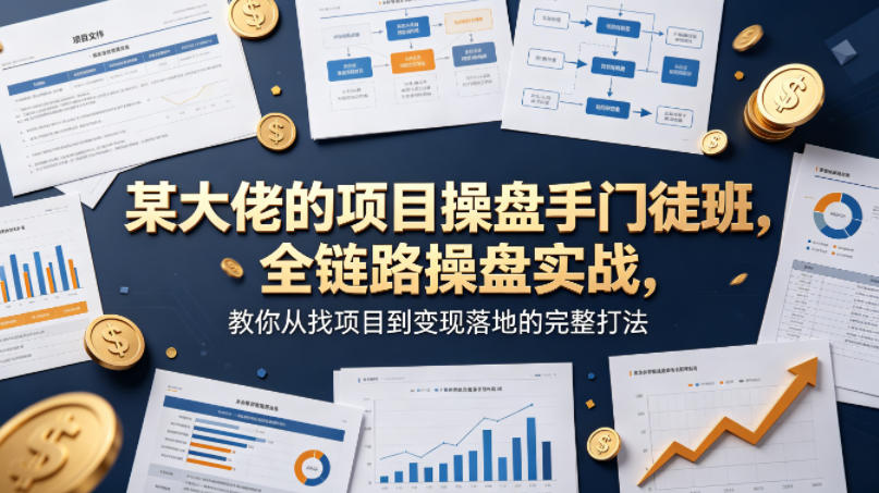 某大佬的项目操盘手门徒班，全链路操盘实战，教你从找项目到变现落地的完整打法-weichuangqy