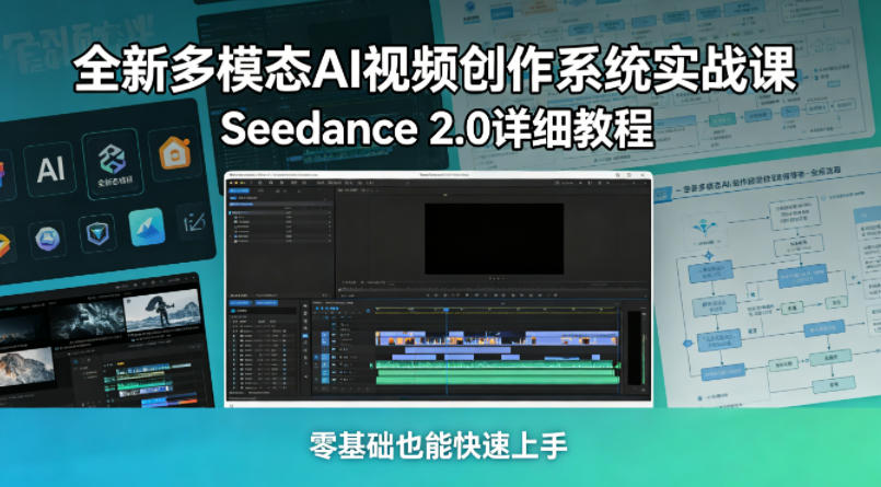 全新多模态AI视频创作系统实战课，Seedance 2.0详细教程，零基础也能快速上手-weichuangqy