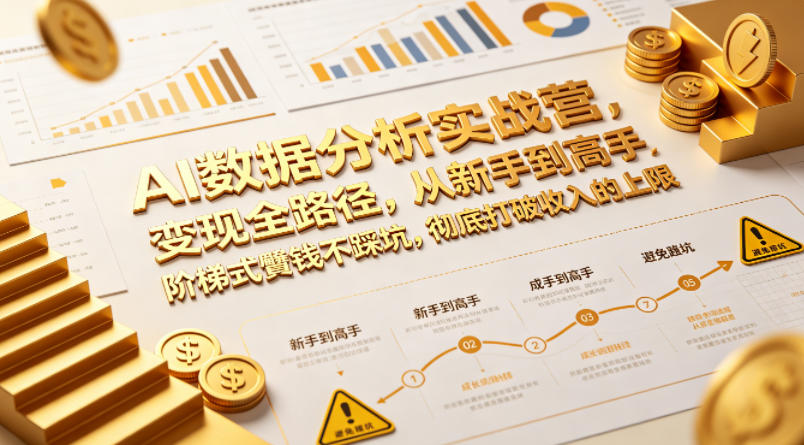 AI数据分析实战营，变现全路径，从新手到高手，阶梯式賺钱不踩坑，彻底打破收入的上限-weichuangqy